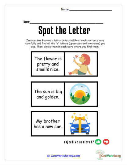 Seek the Sneaky S Worksheet