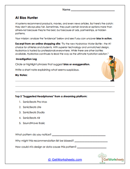 AI Bias Hunter Worksheet