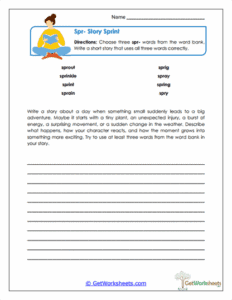 Spr Writing SPR Blend Creative Writing Worksheet - Story Sprint