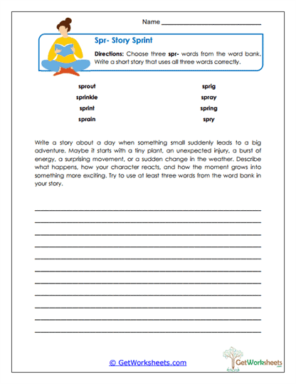 Story Sprint Worksheet