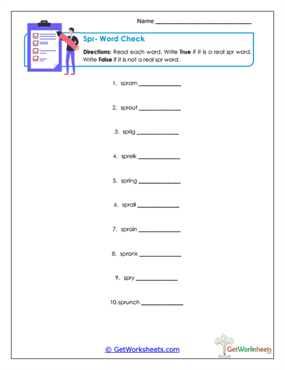 Word Check Worksheet