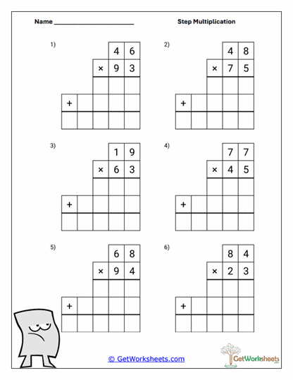 Guided Multi-Digits Worksheet