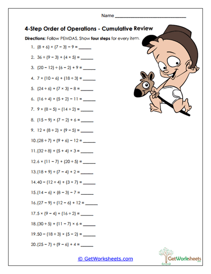 Cumulative Review Worksheet