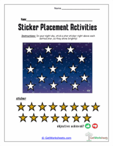 Sticker Placement Activities Worksheets - GetWorksheets.com