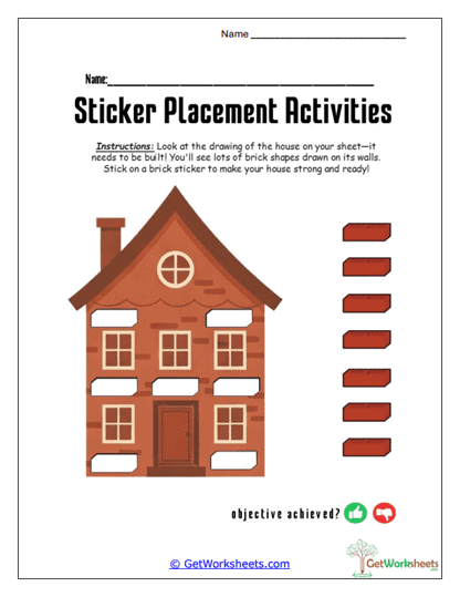 Build-the-House Bricks Worksheet