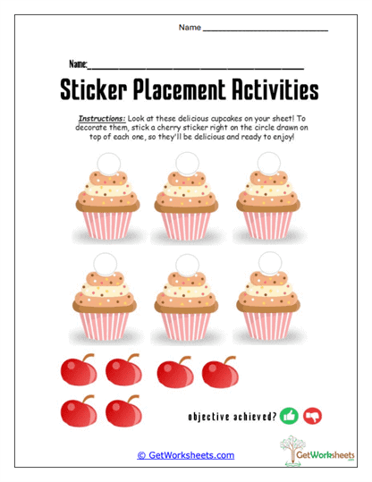 Cupcake Cherry Toppers Worksheet