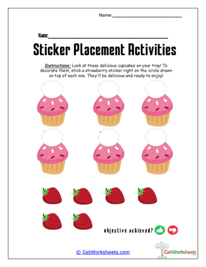 Strawberry Cupcake Toppers Worksheet