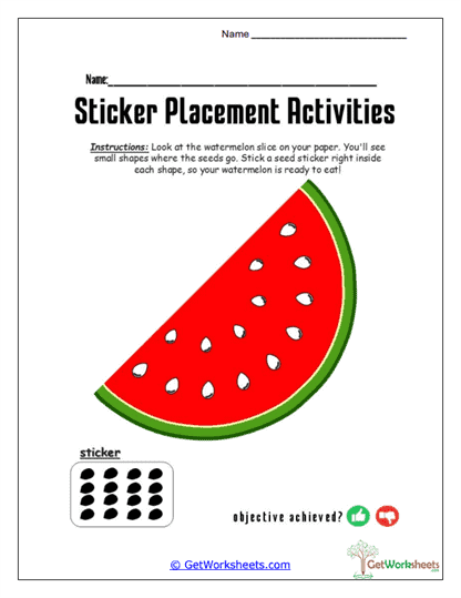 Watermelon Seed Stickers Worksheet