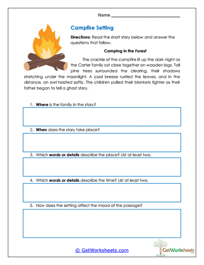 Campfire Setting Worksheet