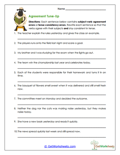 Agreement Tune-Up Worksheet