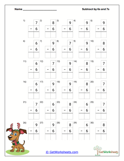 Boxed Difference Practice Worksheet
