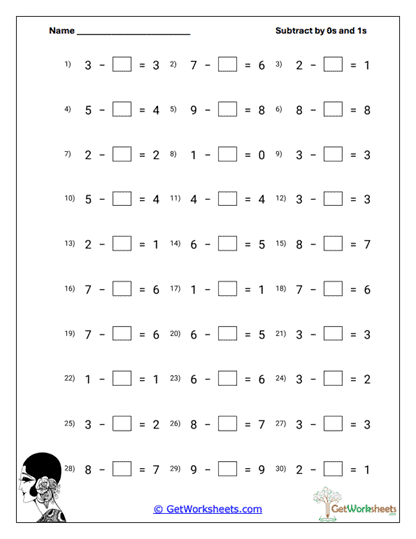 Missing Number Differences Worksheet