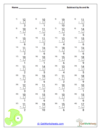 Mixed Differences Worksheet