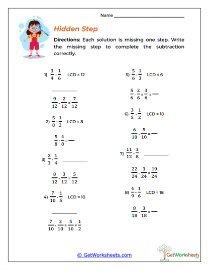 Hidden Step Worksheet