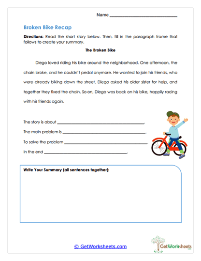Broken Bike Recap Worksheet