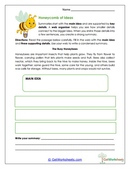 Honeycomb of Ideas Worksheet