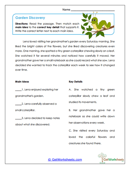 Garden Discovery Worksheet