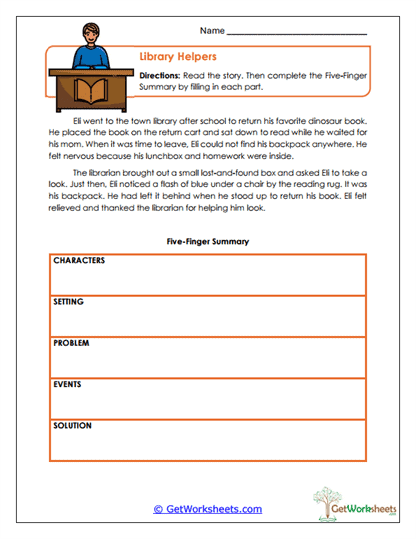 Library Helpers Worksheet