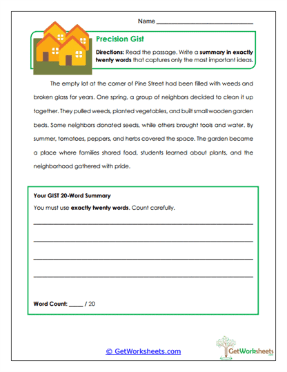 Precision Gist Worksheet