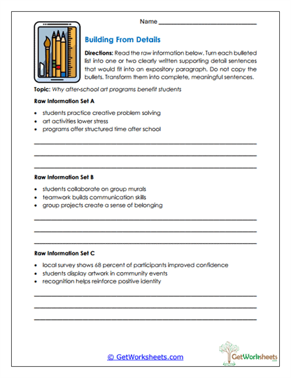 Building From Details Worksheet