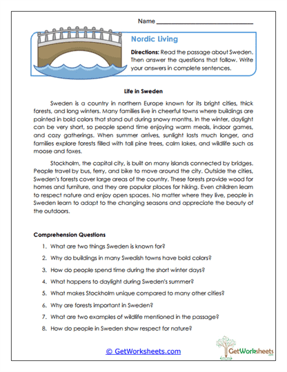 Nordic Living Worksheet