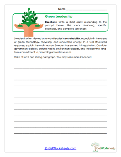 Green Leadership Worksheet