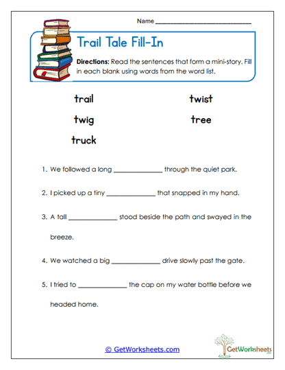 Trail Tale Fill-In Worksheet