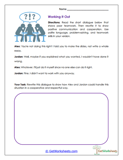 Rewrite for Cooperation Worksheet