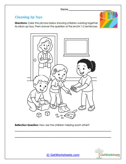 Toy Clean-Up Worksheet