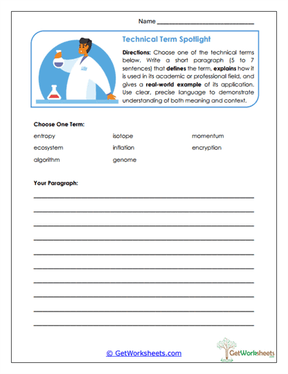 Spotlight Worksheet