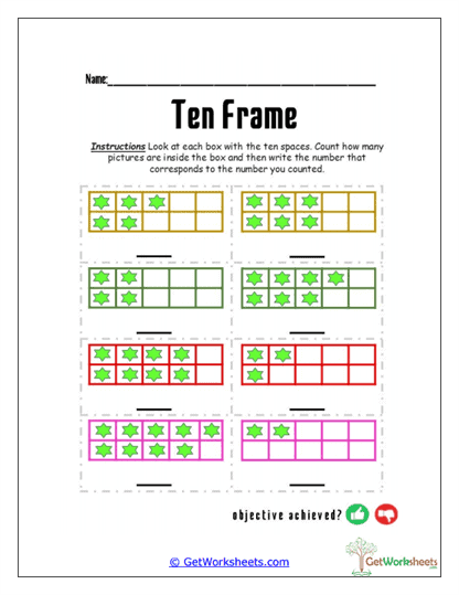 Ten Frames Worksheet Collection