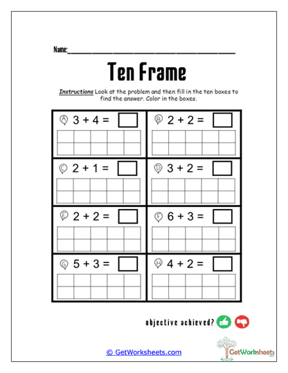 Addition Builder Boxes Worksheet