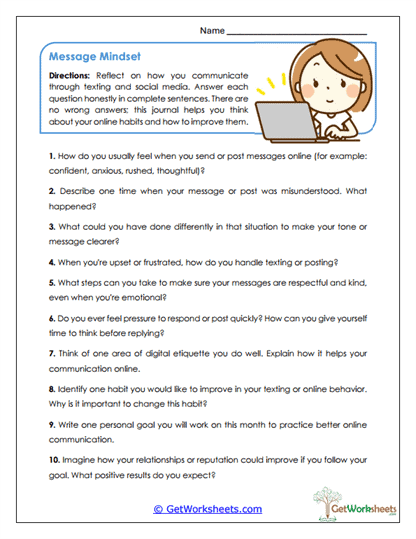 Message Mindset Worksheet