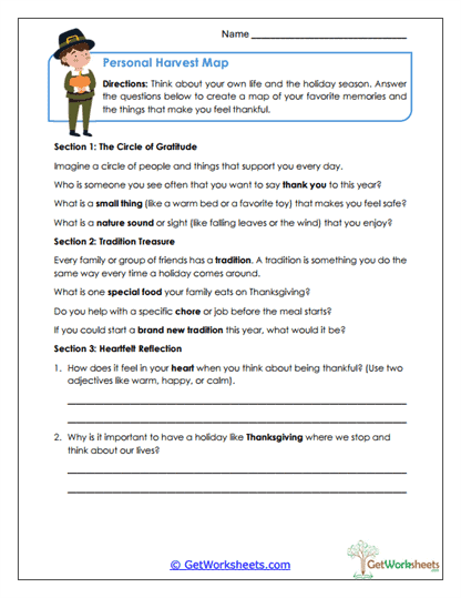 Personal Harvest Map Worksheet