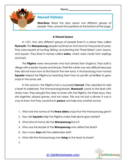 Harvest Partners Worksheet