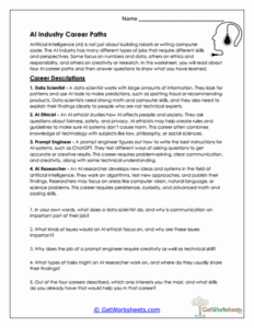 The AI Industry Worksheets - GetWorksheets.com