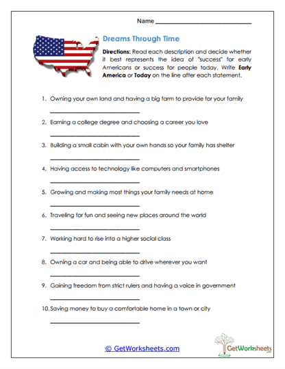 Success Comparison Worksheet