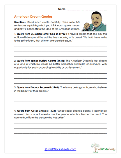 Quote Interpretation Worksheet