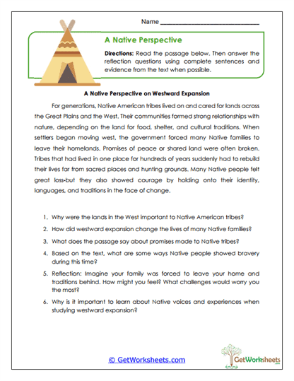 Native Perspective Worksheet