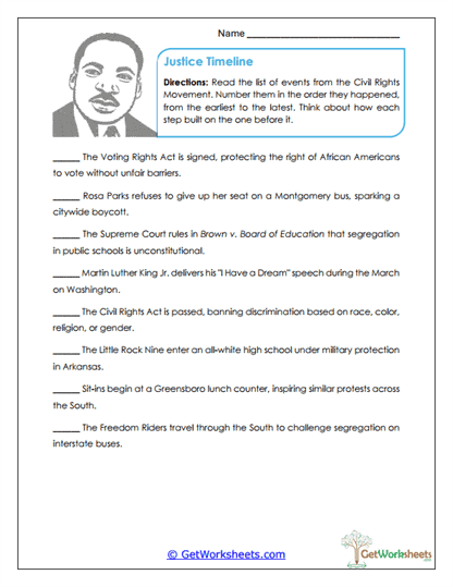 Movement Timeline Worksheet