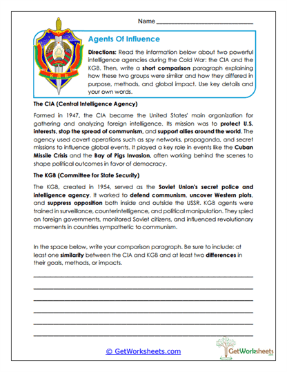 Agents of Influence Worksheet