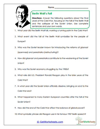 Berlin Wall's Fall Worksheet