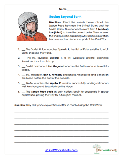 Racing Beyond Earth Worksheet