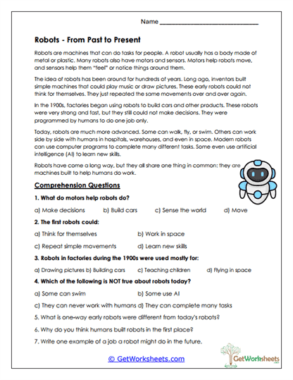Past to Present Worksheet
