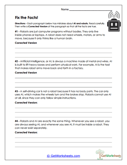 Fix the Facts Worksheet