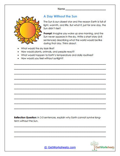 A Day Without Sunlight Worksheet