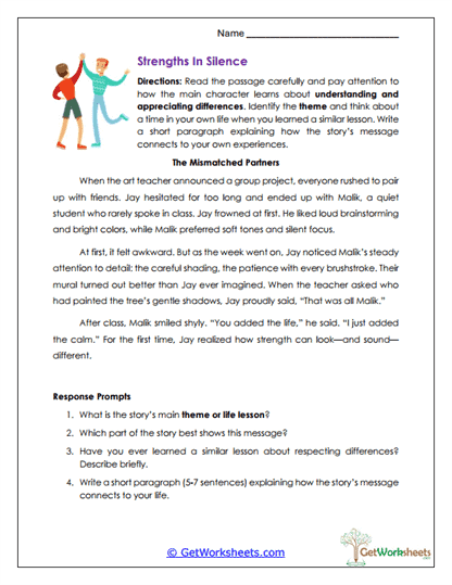 Strengths in Silence Worksheet