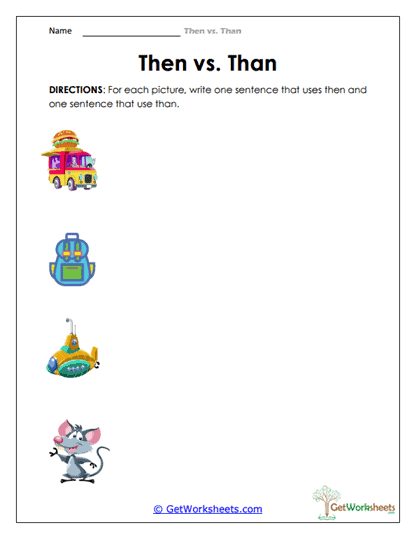 Picture Sentence Writing Worksheet