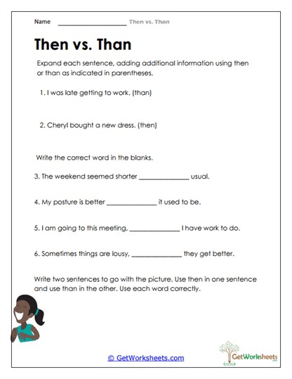 Sentence Expansion and Word Choice Worksheet