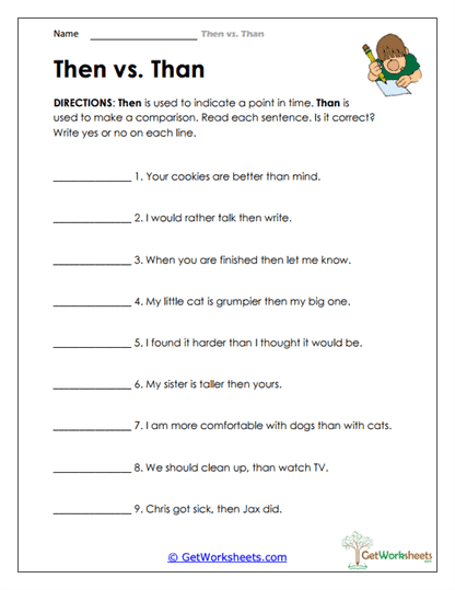 Error Correction Sentences Worksheet